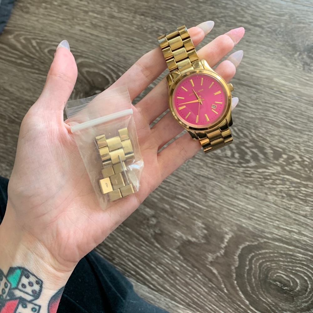 Michael Kors gold and pink watch